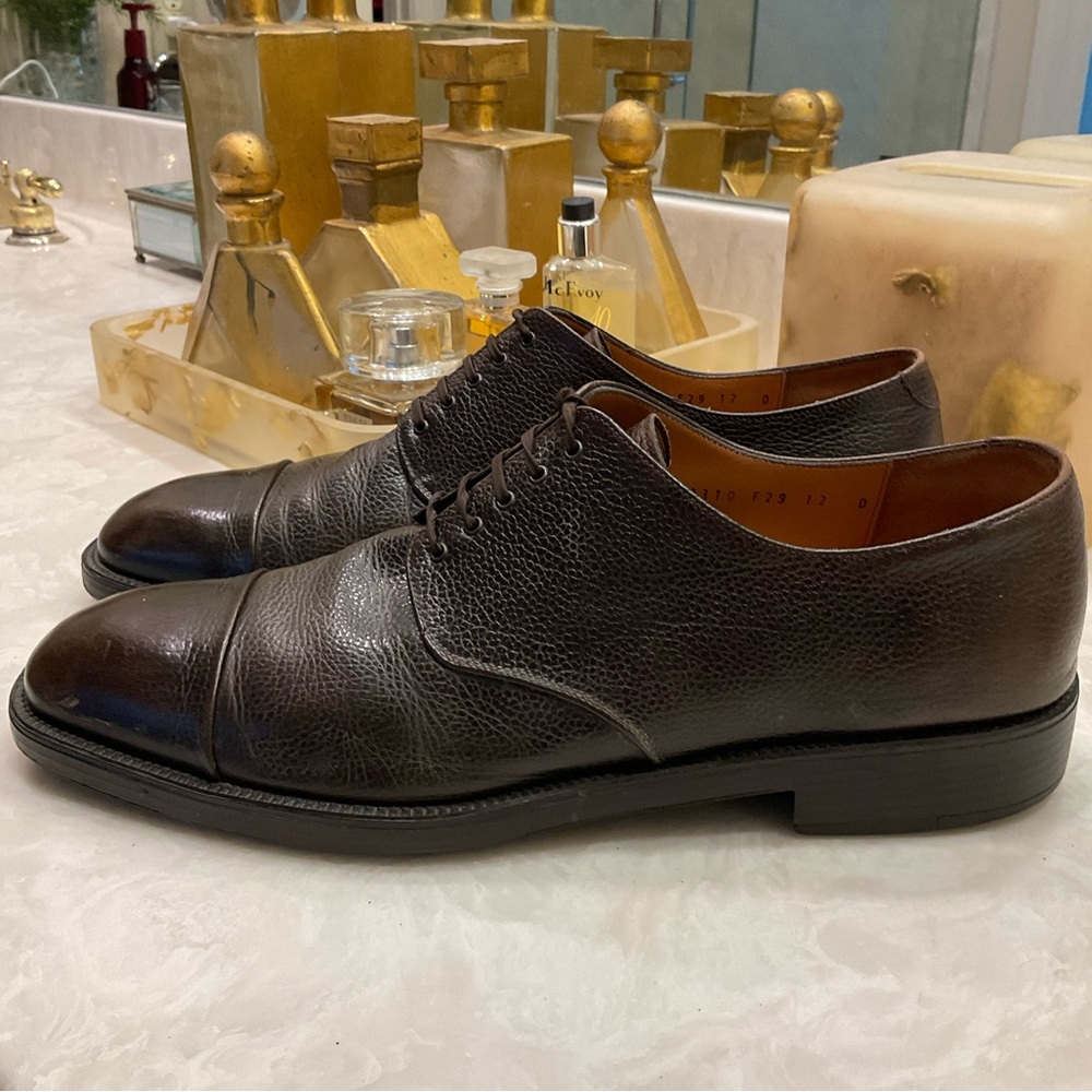 Ferragamo Studio Oxford Cap Toe, Brown, Lace-up Leather, Size 12 D. Excellent! - Picture 1 of 16